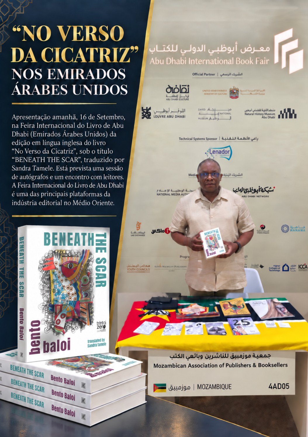 Cartaz &mdash; Beneath the Scar na Feira Internacional do Livro de Abu Dhabi