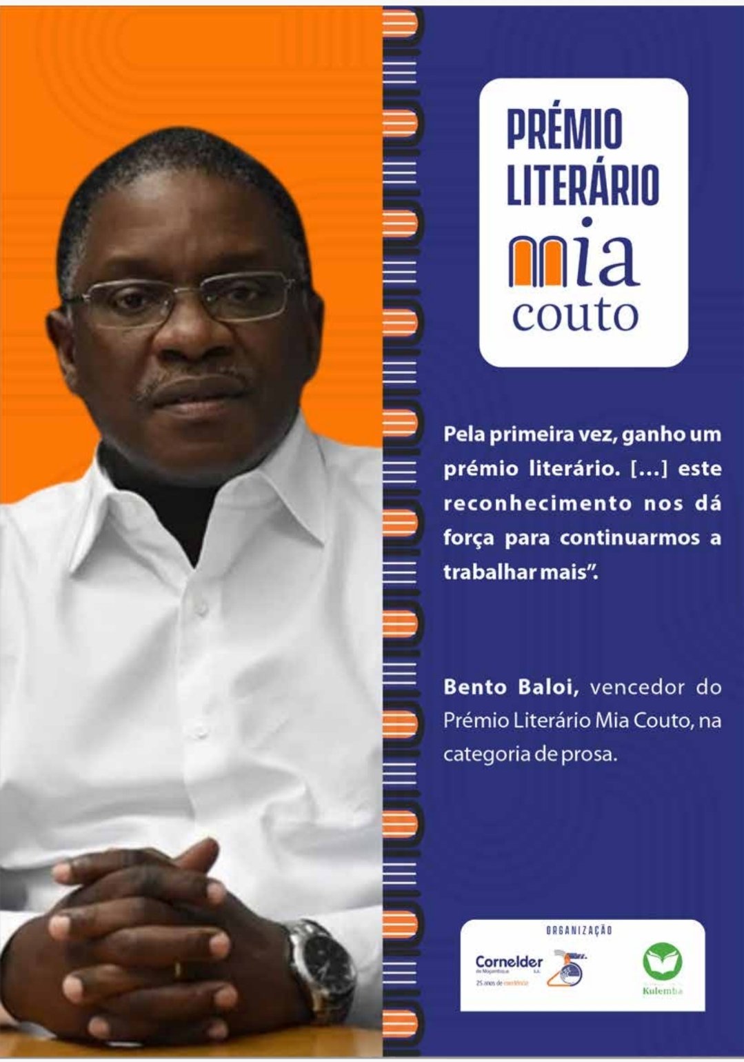 Bento Baloi — Vencedor do Prémio Literário Mia Couto 2023